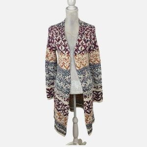 Hannah Women's Colorful Duster Cardigan Sweater Size XL Southwestern Cowgirl